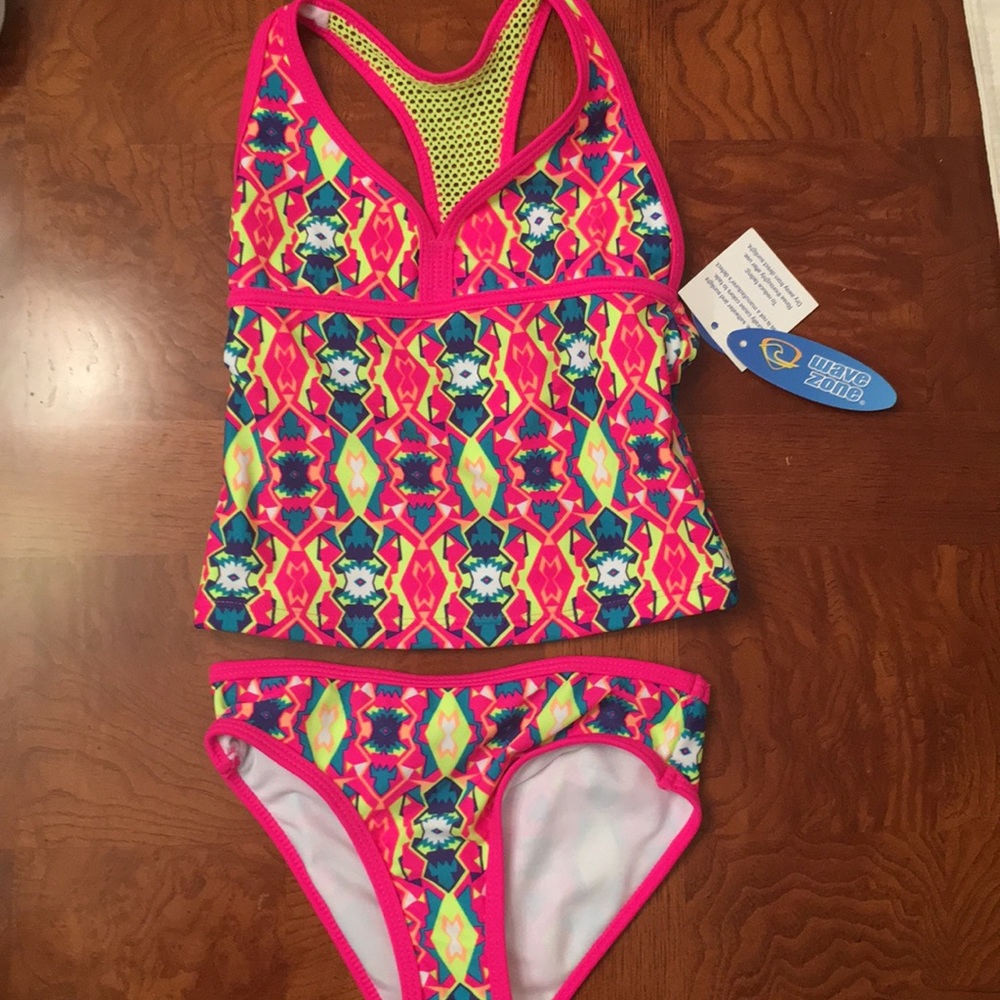 NWT-Girls Wave Zone Two Piece Tankini Swimsuit